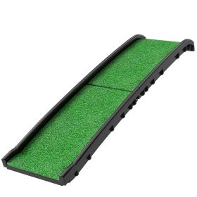 Folding Dog Ramp for Car, 61 Inches Portable Pet Ramp with Non Slip Grass Surface, Raised Side Rails
