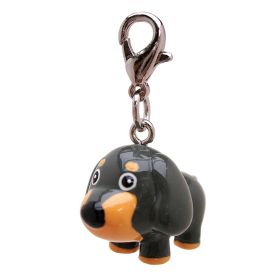 Poly 3D Gray Long Eared Dog Charm