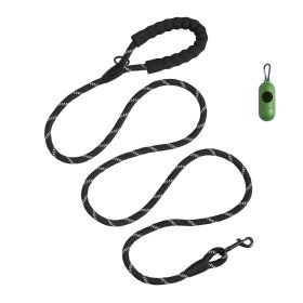 6 Foot Heavy Duty Nylon Rope Dog Leash with Padded Handle and Reflective Threads