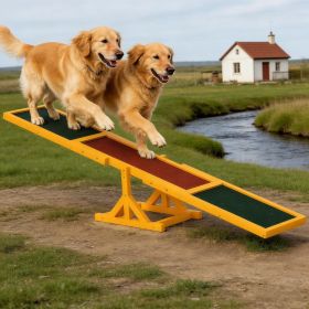 Wooden Dog Agility Seesaw Platform for Balance Training and Exercise