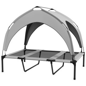 Elevated Outdoor Dog Bed with Canopy and Washable Breathable Mesh 42 x 30 x 37 Inches