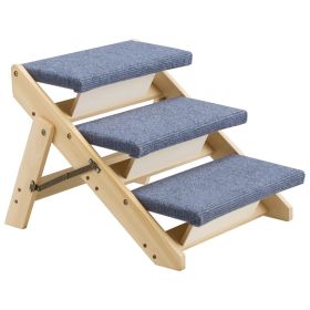 Wooden 3 Step Pet Stairs for Dogs and Cats Foldable 150 lb Capacity