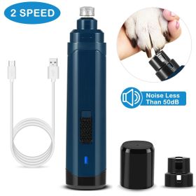 USB Rechargeable Dog Nail Grinder with 2 Speeds Quiet Cordless Pet Nail Trimmer