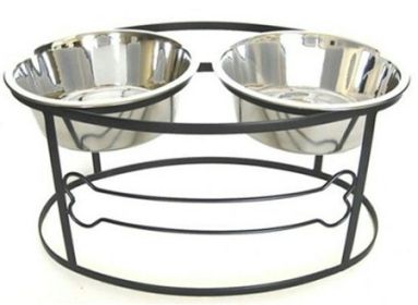 Bone Raised Double Dog Bowl (size: large)