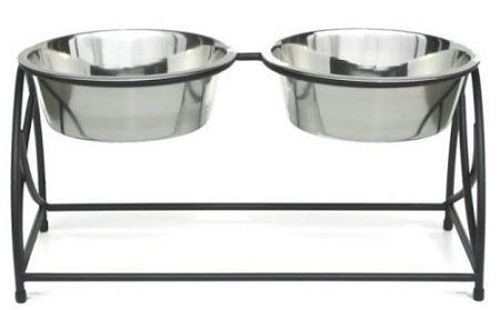 Butterfly Double Elevated Dog Feeder (size: small)