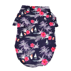 Hawaiian Camp Shirt (Color: Moonlight Sails, size: X-Large)