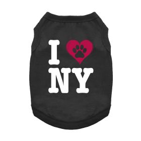 I Love New York Dog Shirt (Color: Jet Black, size: 2X-Large)