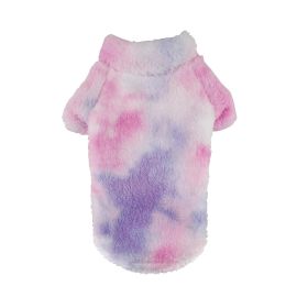 Soft Plush Pullover (Color: Tie-Dye Pink & Purple, size: 2X-Large)