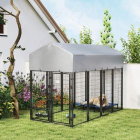Outdoor Dog Kennel for Secure Outdoor Housing (Option: Silver)