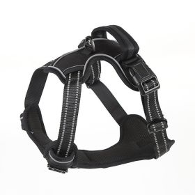No Pull Reflective Dog Harness Vest with Breathable Mesh (Option: Black-S)