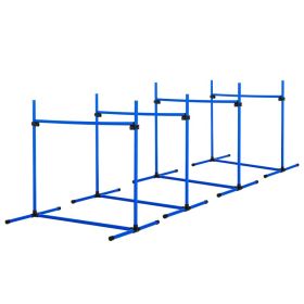 4 Piece Dog Agility Training Kit with Adjustable Jump Bars (Option: Blue-950x180x180 mm)