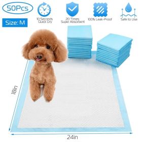 50 Pack Puppy Training Pee Pads 24 x 18 Inch for Dogs (Option: BlueWhite)