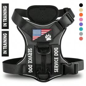 Reflective Breathable Polyester Dog Harness for Walking (Option: Black-XS)