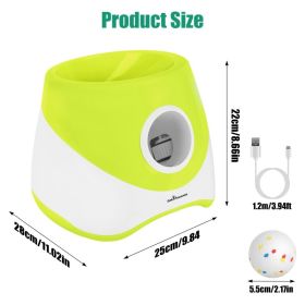 Automatic Dog Ball Launcher Rechargeable 3 Distance Settings (Option: Green)