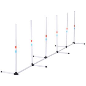 Dog Agility Weave Poles with Storage Bag for Outdoor Training (Option: White-150x150x930 mm)