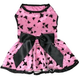 All Aflutter Pink and Black Dog Dress (size: X-Small)