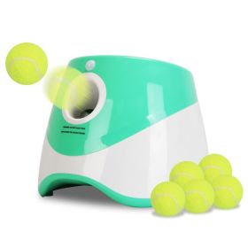 Automatic Dog Ball Launcher with 6 Tennis Balls and 3 Adjustable Distances for Small Dogs (Option: Green)