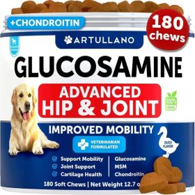 Dog Hip and Joint Supplement Chews with Glucosamine Chondroitin MSM and Hemp Oil (Option: Artullano)