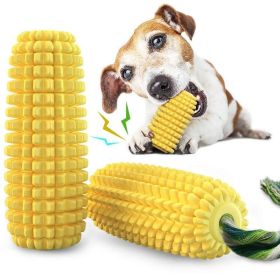 PROKEl Corn Stick Dog Chew Toy with Squeaker and Rope for Small Medium and Large Dogs (Option: Yellow)