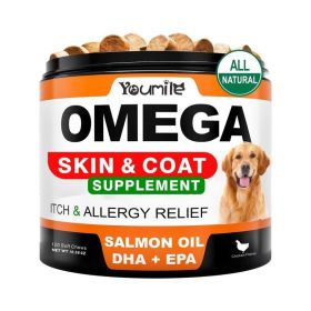 Youmile Omega 3 Fish Oil Chews for Dogs Skin and Coat Support 120 Count (Option: 120  Soft Chews1 BOTTLE)