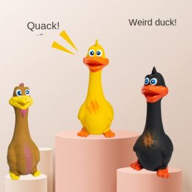 Latex Squeaky Chicken and Duck Dog Toy for Chewing and Play (Color: Black duck)