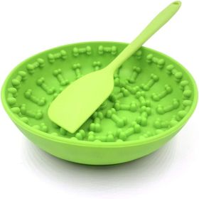 Silicone Slow Feeder Dog Bowl for Safe and Slower Eating (select: BD055-green)