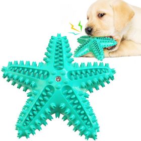 Starfish Shaped Dog Toothbrush Chew Toy with Squeaker for Dental Care (Color: A, Ships From: CN)