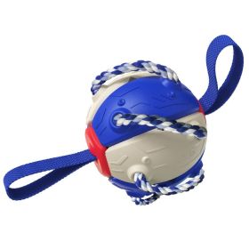 Interactive Dog Soccer Ball Chew Toy for Fetch and Outdoor Training (Color: Blue)