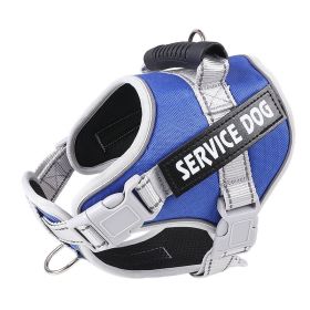 Breathable Soft Service Dog Vest Harness for Walking Dogs (Color: Blue, size: XXL)