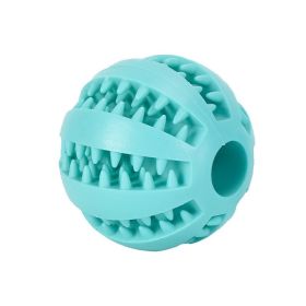 Squeaky Dog Chew Ball for Teeth Cleaning and Interactive Play (Color: Sky Blue, size: 2.3Inch)