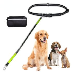 Hands Free Bungee Dog Leash with Zipper Pouch and Dual Padded Handles for Walking and Running (colour: Rose red suit, Specification (L * W): 2.5*122CM)