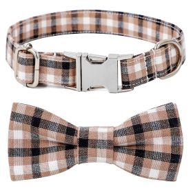 Plaid Dog Collar with Bow Tie Adjustable Soft Collar for Small Medium and Large Dogs (colour: Style 4, size: S 2.0x40cm)