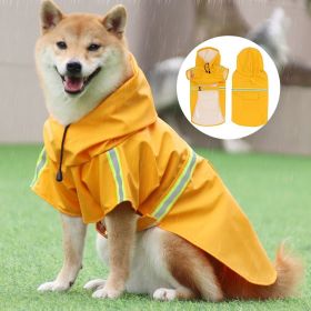 Reflective Hooded Waterproof Dog Raincoat for Small and Large Dogs (colour: orange, size: 4XL (24-33 kg))