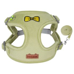 Reflective Dog Harness and Leash Set for Small and Medium Dogs (colour: green, Specification (L * W): M)