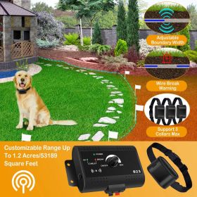 Electric Dog Fence System with Waterproof Receiver Collar for Small Medium and Large Dogs (Color: AS PIC)