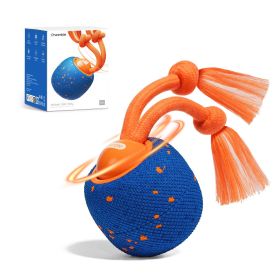 Cheerble Wicked Ball Rolly Interactive Dog Toy with Rope and Sound Effects (Color: Blue)