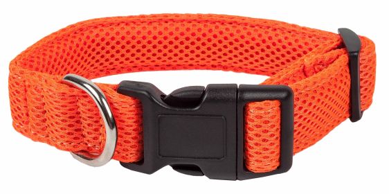 Pet Life Aero Mesh Adjustable Breathable 360 Degree Dog Collar (Color: Orange, size: large)