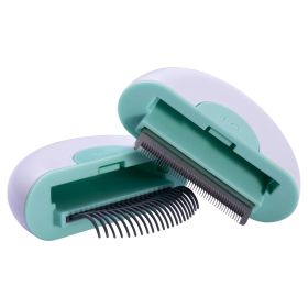 Pet Life LYNX 2 in 1 Pet Grooming Comb and Deshedder (Color: Green, size: large)