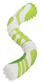 Pet Life Dental Twist TPR Dental Chew Toy for Dogs (Color: Green)