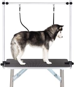 Heavy Duty Adjustable Dog Grooming Table with Arm Noose and Mesh Tray (Color: AS PIC)
