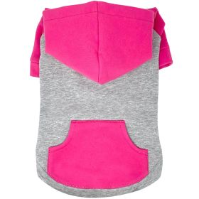 Color Block Dog Hoodie for Comfortable Everyday Wear (Color: Pink on Gray, size: small)