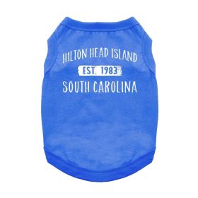 Hilton Head Island South Carolina Dog Shirt (Color: Blue, size: small)