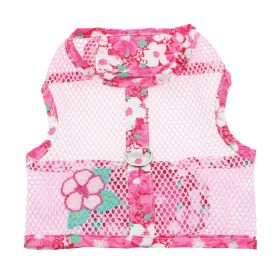 Cool Mesh Dog Harness and Leash Set (Color: Hawaiian Hibiscus Pink, size: medium)
