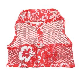 Cool Mesh Dog Harness and Leash Set (Color: Hawaiian Hibiscus Red, size: medium)