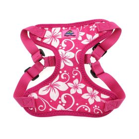 Doggie Design Wrap and Snap Choke Free Dog Harness (Color: Pink Hibiscus, size: medium)