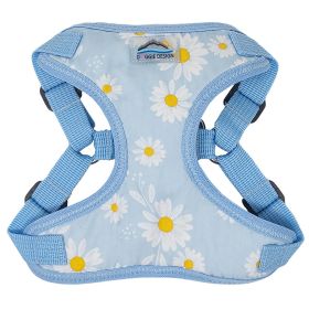 Doggie Design Wrap and Snap Choke Free Dog Harness (Color: Blue Daisy, size: medium)