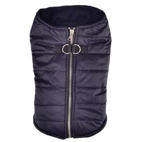 Zip Up Dog Puffer Vest for Warmth in Cold Weather (Color: Black, size: X-Small)
