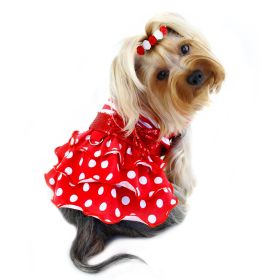 Sparkling Dog Dress with Bow and Layered Ruffles (size: XS)