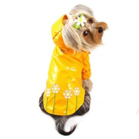 Polka Dot and Daisy Dog Raincoat with Cotton Lining (size: XS)