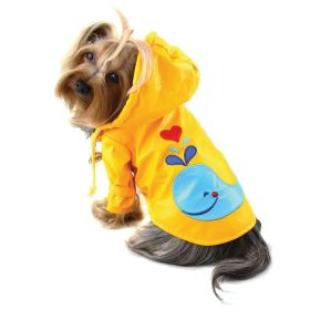 Whale Print Dog Raincoat with Cotton Lining (size: XS)